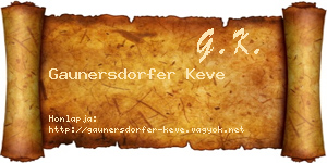 Gaunersdorfer Keve névjegykártya